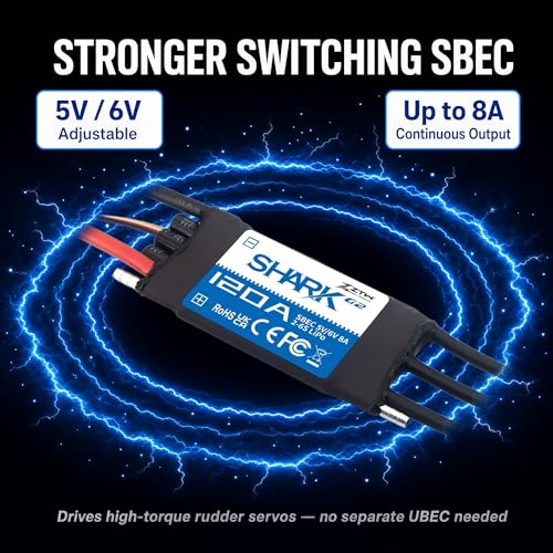 ZTW Shark G2 120A ESC Built-in Swithcing BEC 5V/6V 8A Water-Cooling Bidirectional Waterproof Brushless Speed Controller for RC Boat Marine
