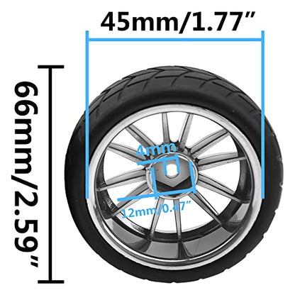 4Pcs 2.59in Rubber Tires & 12mm Hex Plastic Wheel Rims Set 14-Spoke w/Foam Compatible with Traxxas Kyosho HPI Tamiya Associated 1/10 RC On-Road Touring Car (Blue) - color: Blue