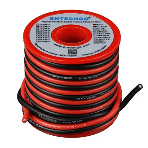 BNTECHGO 14 Gauge Silicone Wire Red and Black Each 20ft 2 Separate Wires | Flexible 14 AWG Stranded Tinned Copper Wire Silicone Rubber Insulation For RC Models, Drone, Robot, EV Charger, 3D Printer - color: Red and Black, size: silicone wire red 20ft and