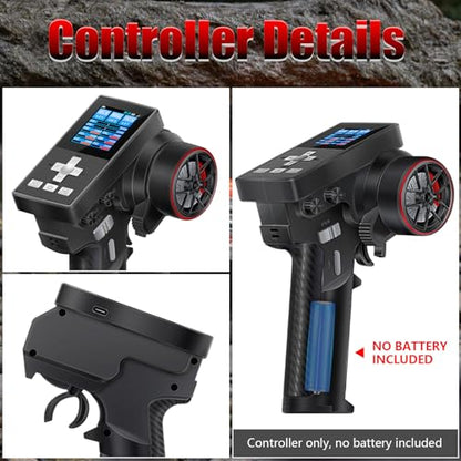 GOUPRC 8CH 2.4GHz Racing RC Transmitter Screen Controller & Receiver Kit for SCX24 SCX30 TRX4M Redcat 1/8 1/10 1/18 1/24 1/30 RC Crawler Vehicle Car Ship Tank