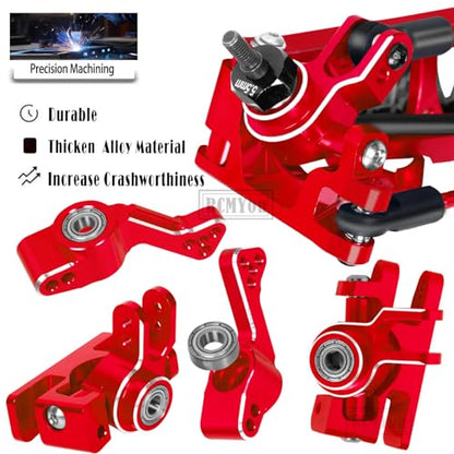 Upgrades Part for 1/10 Slash 4x4/Slash 4x4 VXL,Alloy Suspension Arm,Shock Absorber,Caster Block,Steering Blocks,Stub Axle Carriers,Steering Bellcranks,Shock Tower,Body Mounts,Red - color: Red for Upgrades