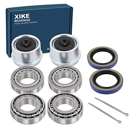 XiKe 30205 Trailer Bearings Wheel Hub Kit, 2 Sets, Fits for 25mm Axles, | Includes 473551 Seal and OD 52mm Dust Cover and Cotter Pin. - size: 30205 + Seal ID 1.250, style: Pack 2 Set