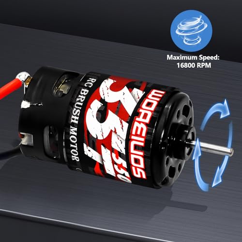 550 Brushed Motor 35T & Heatsink Combo for 1/10 RC Car TRX4 TRX6 Redcat SCX10 SCX10II AXI03007 JL 90046 RC4WD D90 and 1/6 Jeep Willys 1941 MB Military Truck - size: 35T Motor&Heatsink Combo