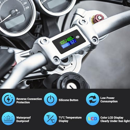 DROK 48v Golf Cart Battery Meter - LCD Display Lithium Battery Monitor 10-100v Volt Meter Temperature Gauge for Marine RV Car DIY Project - size: 48V