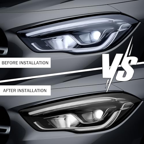 Car Lamp Film 12 X 48inch Cuttable and Stretchability, Non-Marking Self-Adhesive Decals Car Decor, Car Headlight Taillight Fog Lamp Packaging Protective Film, Black - color: Black