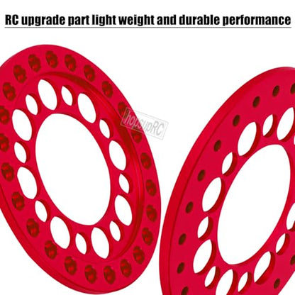 RC 1.9inch Aluminum Beadlock Wheel Rim Replacement Ring Upgrades Part for 1/10 SCX10 SCX10 II SCX10 III 90046 90047 TRX4 D90,1.9" Wheels/Rims Crawler RC Car.Red(4PCS) - color: Red(4pcs)