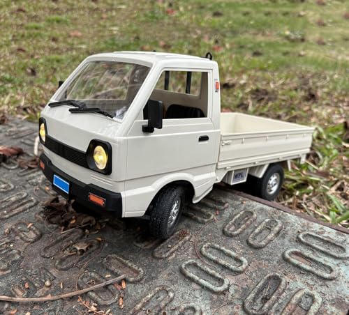 WPL D12 RC Kei Truck 1/10 Scale RC Car Remote Control Drift Car | Off Road Pickup RTR 2.4GHz Rear Wheel Drive 260 Motor Full Proportional Hobby Toy Adult 2 Batteries
