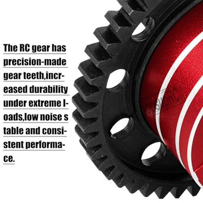 46T Upgrades Part Differential Slipper for 1/8 Outcast/Kraton/Notorious 6s BLX,1/7 Mojave/Felony 6s BLX,#45 Steel Spur Gear Slipper Clutch Diff Gear Hops Up.Red - color: Red(46t)