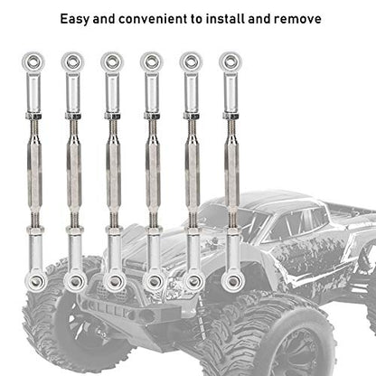 Dilwe RC Car Push Rod,1/10 RC Car Aluminum Alloy Turnbuckle Rod Linkage with Adjustable Length, 88-104mm(Silver)