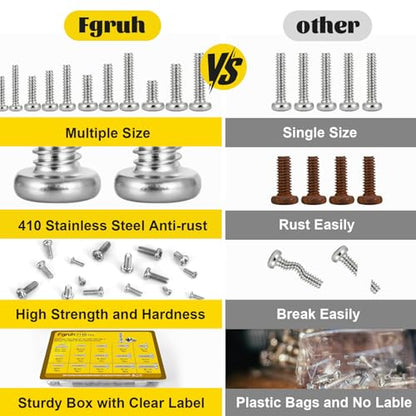 1140PCS Micro Small Pan Head Machine Screws Assortment Kit,M1 M1.2 M1.4 M1.6 M1.7 Tiny Screws for Electronics,Eyeglasses, Watches, Clocks - size: M1M1.2M1.4M1.6M1.7 1140pcs
