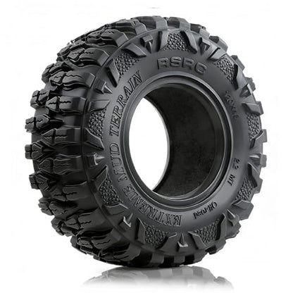 2.2 RC Tires OD 120MM 1/10 Super Soft Rubber Crawler Tires For 1:10 Scale Rock Mud Crawler Car Traxxas TRX4 RC4WD Axial SCX10 D90 CC01 90018 Gen8 Redcat 2.2" Beadlock Wheels 4Pcs