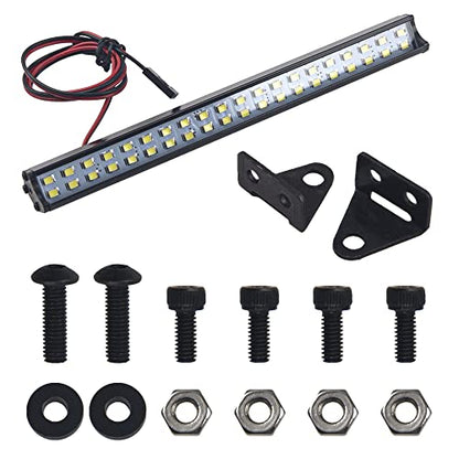16LEDs RC Crawler Car LED Light Bar Roof Lamp Simulation Spotlight Kit 5-8.4V & 5.9" Metal RC Car Roof Light Bar Double Row 40 LED Light Lamp