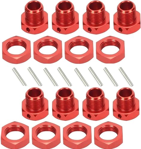 Aluminum RC 17mm Hex Wheel Nuts Adapter for Arrma 6s BLX Infraction Limitless Mojave Typhon hopups Upgrade Parts 8 pcs/Set(Red) - color: Red