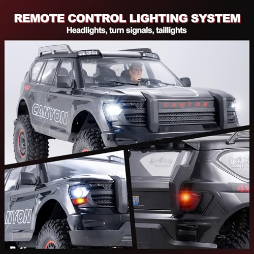 FMS 1/10 Canyon S RC Crawler, FCX10 RC Rock Crawler with Lighting, Hobby Grade Offroad RC Car for Adults, RS Need to Complete