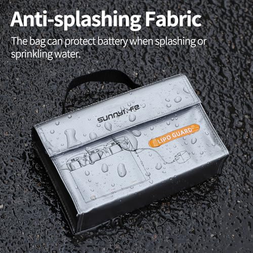 CAPART Lipo Battery Safe Bag Fireproof for RC Car and RC Drone, Compatible with DJI Mini 4 3 2 Avata 2 1 Air 3 2 Mavic 3 2 FPV RC Drone Batteries and Charging Hub, Safety Charging Storage Bag Pounch