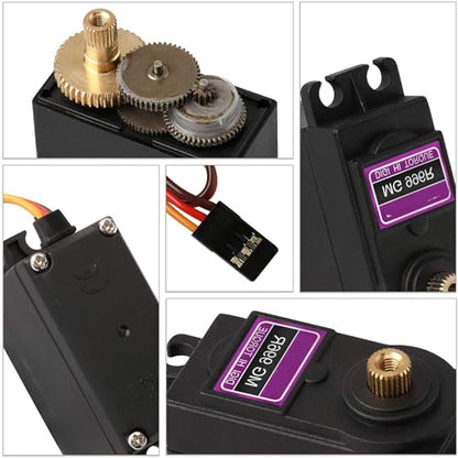 6 Packs mg996r servo Motor - 55g Metal Gear Torque Digital rc servo for futaba jr, Compatible with scx24 and mg90s, Ideal for Helicopter car Boat Robot