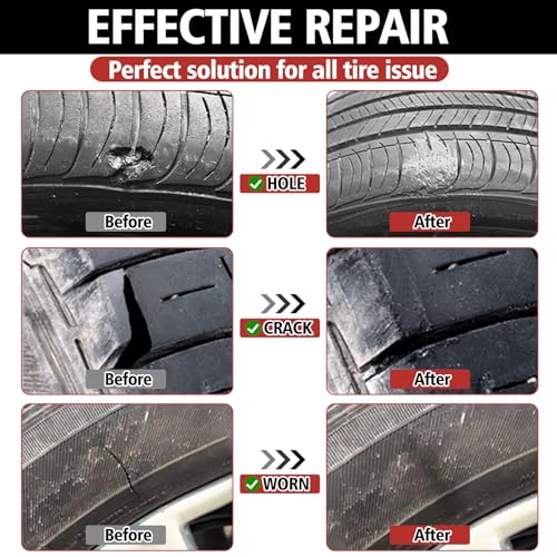 Tire Repair Glue, Rubber Cement Glue, 10ml*2 Quick-Drying Tires Repair Rubber Nail Kit, Strong Tire Plug Glues, Suitable for Bike, Car, Motorcycle, Off-Road, Truck, Tractor, Black (10ml*2)