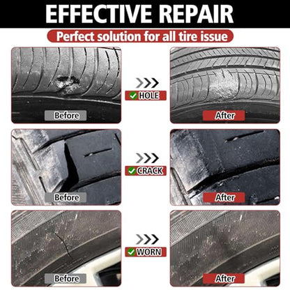 Tire Repair Glue, Rubber Cement Glue, 10ml*2 Quick-Drying Tires Repair Rubber Nail Kit, Strong Tire Plug Glues, Suitable for Bike, Car, Motorcycle, Off-Road, Truck, Tractor, Black (10ml*2)