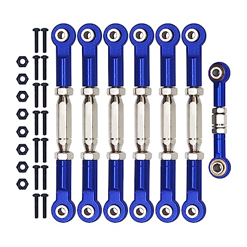 Aluminum Adjustable Turnbuckles Camber Link Upgrade Parts for Traxxas 1/10 Rustler 2WD/4X4, Slash 4X4/2WD, Stampede 4X4/2WD VXL, Hoss 4x4, 7 PCS (Pale Blue) - color: Pale Blue
