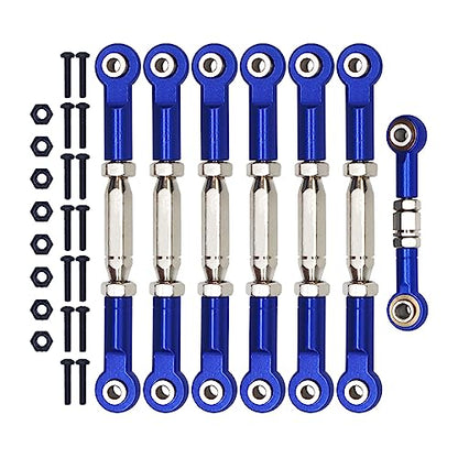 Aluminum Adjustable Turnbuckles Camber Link Upgrade Parts for Traxxas 1/10 Rustler 2WD/4X4, Slash 4X4/2WD, Stampede 4X4/2WD VXL, Hoss 4x4, 7 PCS (Pale Blue) - color: Pale Blue
