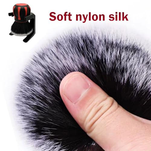 Car Interior Brush, Soft Bristles with Storage Rack, Car Beauty Tools, Car Detailing Brush Kit, Suitable for Most Cars (Red) - color: Red