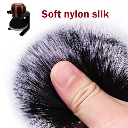 Car Interior Brush, Soft Bristles with Storage Rack, Car Beauty Tools, Car Detailing Brush Kit, Suitable for Most Cars (Red) - color: Red