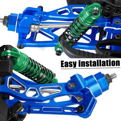 Full Aluminum Big Bore RC Shocks Absorber Damper Upgrades Part for 1/18 Granite Grom Mega 380 Brushed 4x4 Monster Truck RTR,Front Rear Assembled Full Metal Shocks,4PCS Green - color: Green(4 pcs)