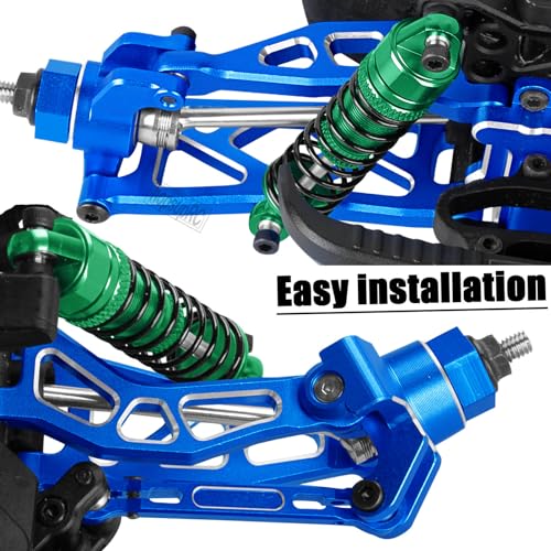 Full Aluminum Big Bore RC Shocks Absorber Damper Upgrades Part for 1/18 Granite Grom Mega 380 Brushed 4x4 Monster Truck RTR,Front Rear Assembled Full Metal Shocks,4PCS Green - color: Green(4 pcs)