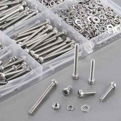 VGBUY 480pcs M4 Screws Assortment, M4 Screws (7 Sizes 6-30mm) for 3D Printer DIY, Hex Socket Head Cap Screw Bolts Nuts Washer Kit, 304 Stainless Steel, 6/8/12/16/20/25/30mm - size: M4x6/8/12/16/20/25/30mm, style: Socket Head
