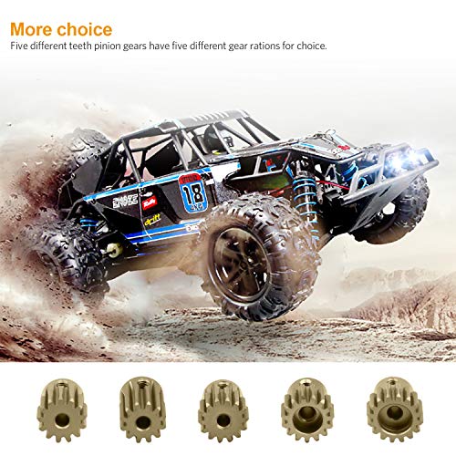 5PCS 32DP 540 Motor Pinion Gear 12T 13T 14T 15T 16T 3.175mm Shaft Pinion | Gears Replacement Parts Set Kit for 1/10 RC Car Brushless Brush Motor - color: Gold 32p 16t-20t