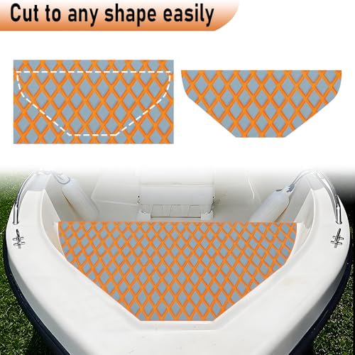 98.4"X43.31" Boat Flooring Self-Adhesive EVA Foam Boat Decking Marine Yacht RV Pool Non-Skid - color: Light grey and orange