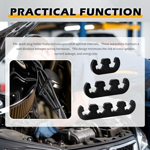 12PCS Spark Plug Wire Separators Kit,2/3/4 Hole Spark Plug Wire Holders Kit for Sparks Plugs Wires 7-8mm,Universal Sparks Plugs Holder Car Accessories for Cars,SUVs,Trucks