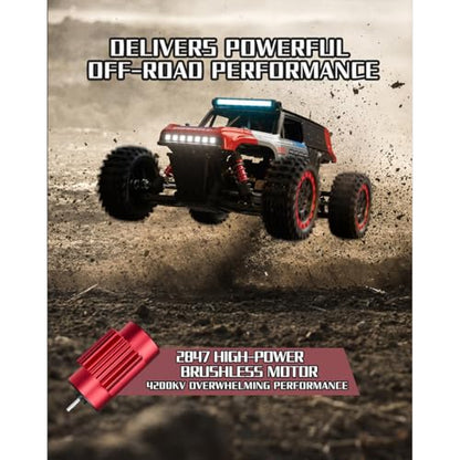 S912PRO 1/16 Scale RC Drift Car Model for Adults, 2.4G 4WD Brushless Full-Proportional Remote Control High-Speed Drifting Car(Red) - color: Red