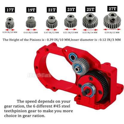 RC Upgrades Part for 1/10 Slash/Rustler/Stampede/Bandit 2WD (VXL) Drag Slash/Bigfoot,Transmission Gearbox & 48P Gear & Slipper Clutch Kit Pressure Plate & Complete Differential,Red - color: Red - (Upgrades Gearbox)