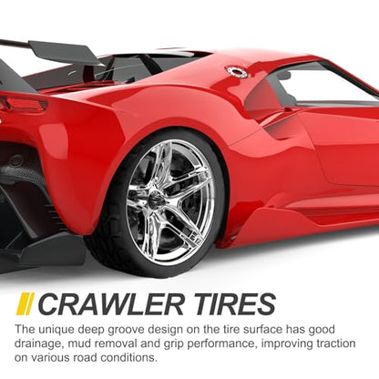 MECCANIXITY 4 Pcs RC 1/10 on Road Car Tire, Rubber Super Soft Tyre Racing Drift Tires with Foam Insert for RC 1:10 HPS TT01 Touring Drift Car Wheel Rim Upgrades Triple-Line Pattern 65mm