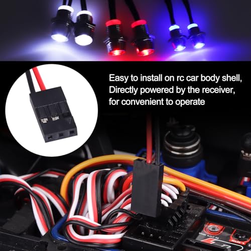 HobbyPark 6 LED RC Light Kit Headlights Taillight LEDs for Traxxas Slash Rustler Arrma Axial SCX10 Redcat RC4WD HPI Truck Tamiya Crawler Body Shell Parts