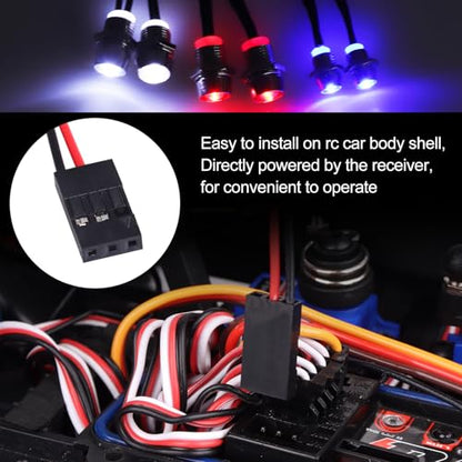HobbyPark 6 LED RC Light Kit Headlights Taillight LEDs for Traxxas Slash Rustler Arrma Axial SCX10 Redcat RC4WD HPI Truck Tamiya Crawler Body Shell Parts