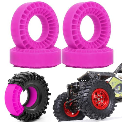 1.0 RC Silicone Rubber Insert Foam Fit 58-64mm 1/24 Crawler Wheels Tires Super Soft Waterproof 55 x 20mm for 1:24 1:18 Crawler Car Traxxas TRX4M SCX24 FCX24 AX24 Upgrades 4PCS (Purple) - color: Purple