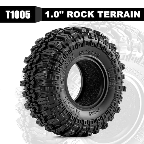 INJORA G2 57*22mm 1.0" Rock Terrain Tires for 1/24 1/18 RC Crawler (T1005)