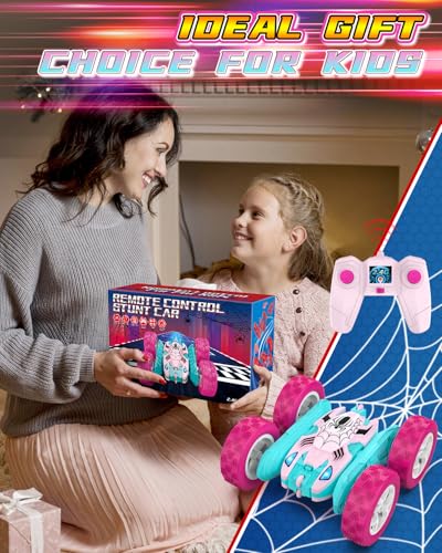 Pink Spider Remote Control Car for Girls, Kids Race RC Cars for Girl, Princess Toys for Age 6 7 8 9 10 Christmas Birthday Gifts - color: Pink