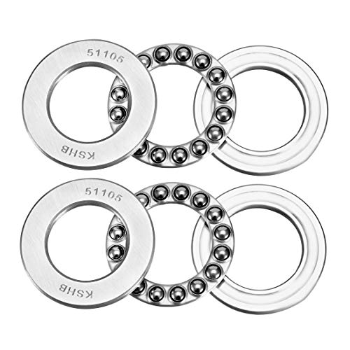 uxcell 51105 Thrust Ball Bearings 25mm x 42mm x 11mm Chrome Steel ABEC3 Single Row Roller 2pcs - size: 25mmx42mmx11mm