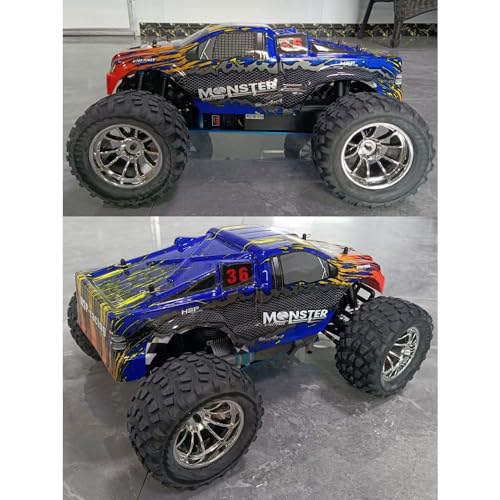 1/10 Nitro RC Truck 80KM/H Fast Nitro Gas Power Car 4WD Hhigh Speed Off Road Climbing Truck Buggy for Adult 18CXP Gas-Engine Remote Control Truck RTR Hobby Racing Vehicle Short Course Crawler