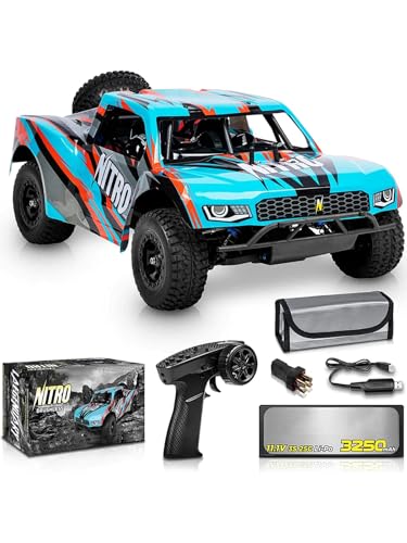 1/8 Scale Brushless RC Cars for Adults，Max 40mph Electric Off-Road Monster Truck,Waterproof High Speed RC Car 4WD Remote Control Car with 3S Lipo 30+ Min Play, All Terrain