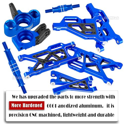 RC Upgrades Part for 1/8 Typhon 6s BLX,1/7 Felony Infraction 6S BLX Limitless,Front Rear Suspension A-Arms,Steering Blocks,Caster Block,Turnbuckles Camber Links w/25T Servo,Navy Blue - color: Navy Blue - (Rc Upgrades)