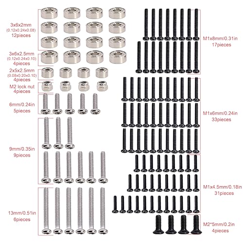 120Pcs Stainless Steel Screw Nut Bearing Set Kit with Box for Axial SCX30 Ford Jeep Wrangler Chevrolet K10 1/30 RC Crawler Upgrade
