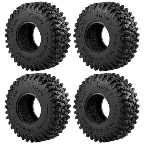 4PCS 1.3" Beadlock Tires with Foam Insert for 1/24 Axial SCX24 AX24 1/18 TRX4M RC Crawler Truck Car Upgrade Parts (E Style) - color: #E Style