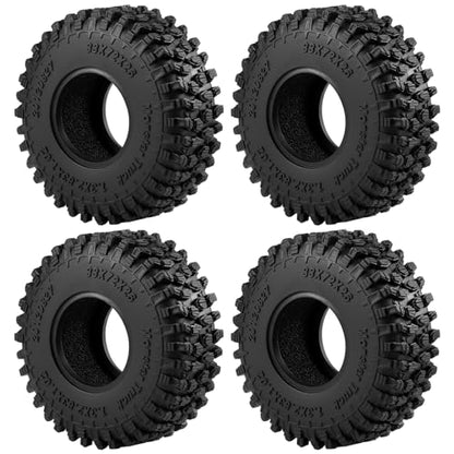 4PCS 1.3" Beadlock Tires with Foam Insert for 1/24 Axial SCX24 AX24 1/18 TRX4M RC Crawler Truck Car Upgrade Parts (E Style) - color: #E Style