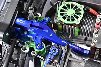 GPM Upgrades Aluminum 7075-T6 Front Chassis Brace for 1/8 4WD Sledge Monster Truck (95076-4) RC Cars (Green)
