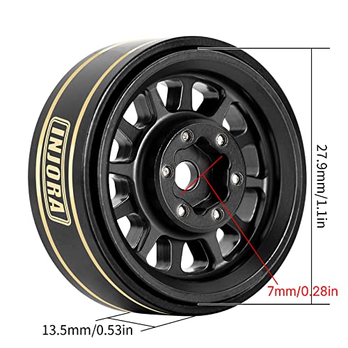 INJORA 42g 1.0 Plus Brass -3.75mm Offset Wheel for 1/24 1/18 RC (Black) - color: Black