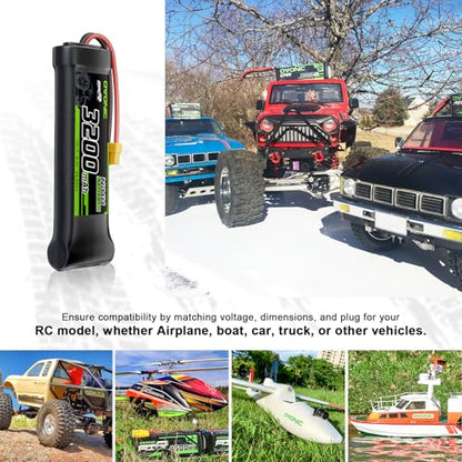 OVONIC 8.4V Flat NiMH Battery 3200mAh 7 Cell RC Battery with XT60 and TRA Connector